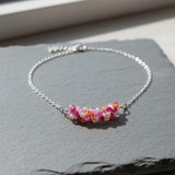 Silver Multi Color Spring Blossom Crystal Necklace