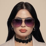 Bella Faded Purple and Pink - Tangle Free Aviator Sunglasses by TopFoxx