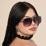 Bella Faded Purple and Pink - Tangle Free Aviator Sunglasses by TopFoxx