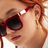 Coco - Red Velvet Frame Black Lens Wayfarer Sunglasses by TopFoxx