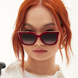 Coco - Red Velvet Frame Black Lens Wayfarer Sunglasses by TopFoxx
