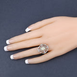 Multi-Gemstone Natural Opal Multi-Tourmaline with Diamond Silver Statement Ring October Birthstone