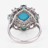 3.51 Carat Genuine Multi Gemstones .925 Sterling Silver Ring