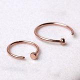 14Kt Rose Gold Nose Hoop Ring by Fashion Hut Jewelry
