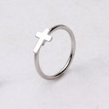 316L Surgical Steel Annealed Cross Nose Hoop by Fashion Hut Jewelry