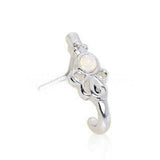 316L Stainless Steel Synthetic Opal Ribbon L Bend Half Nose Hoop by Fashion Hut Jewelry