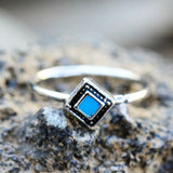 316L Stainless Steel Rhombus Cut Turquoise Nose Hoop by Fashion Hut Jewelry