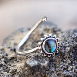 316L Stainless Steel Abalone Shell Charm Nose Hoop / Cartilage Earring by Fashion Hut Jewelry