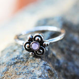 316L Stainless Steel Pink Ornate Flower Nose Hoop / Cartilage Earring by Fashion Hut Jewelry