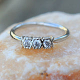 316L Stainless Steel Synthetic Triple CZ Cartilage Earring / Nose Hoop Ring by Fashion Hut Jewelry