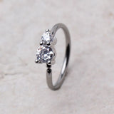 316L Stainless Steel Double Gem Cartilage Earring / Nose Hoop Ring by Fashion Hut Jewelry