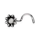 Jeweled Flower Nose Screw Ring by Fashion Hut Jewelry