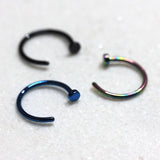 PVD Plated 20GA Nose Hoop Ring by Fashion Hut Jewelry