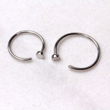 14Kt White Gold Nose Hoop Ring by Fashion Hut Jewelry