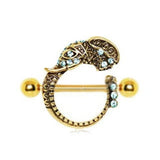 Gold Plated Tribal Elephant Nipple Shield by Fashion Hut Jewelry