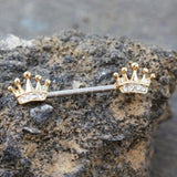 Gold Princess Crown Nipple Bar by Fashion Hut Jewelry