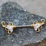 Gold Exotic Butterfly Nipple Bar by Fashion Hut Jewelry