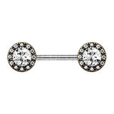 Antique Gold Plated Grand Cubic Nipple Bar by Fashion Hut Jewelry