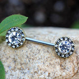 Antique Gold Plated Grand Cubic Nipple Bar by Fashion Hut Jewelry