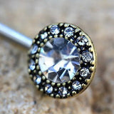 Antique Gold Plated Grand Cubic Nipple Bar by Fashion Hut Jewelry