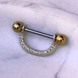 Gold Plated Ornate Multi Jeweled Nipple Shield by Fashion Hut Jewelry