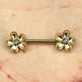 Daisy Flower Nipple Bar by Fashion Hut Jewelry