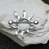 316L Stainless Steel Tribal Sun Nipple Shield by Fashion Hut Jewelry