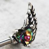 316L Surgical Steel Gothic Winged Heart Nipple Bar by Fashion Hut Jewelry