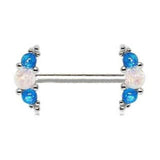 316L Stainless Steel Synthetic Opal Nipple Shield by Fashion Hut Jewelry