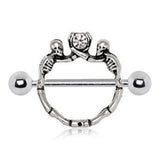 316L Stainless Steel Double Skeleton Nipple Shield by Fashion Hut Jewelry