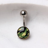 316L Surgical Steel Camouflage Navel Ring by Fashion Hut Jewelry
