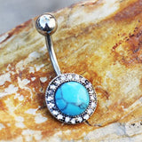 Antique Jeweled Turquoise Navel Ring by Fashion Hut Jewelry