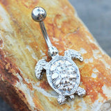 316L Stainless Steel Sea Turtle Navel Ring by Fashion Hut Jewelry