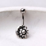 316L Stainless Steel Sun and Moon Navel Ring by Fashion Hut Jewelry