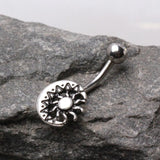 316L Stainless Steel Sun and Moon Navel Ring by Fashion Hut Jewelry