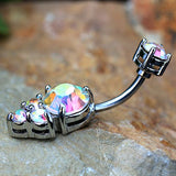 316L Stainless Steel Enchanted Aurora Borealis Navel Rings by Fashion Hut Jewelry