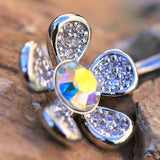 316L Stainless Steel Double Rainbow Flower Navel Ring by Fashion Hut Jewelry
