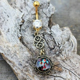 Gold Plated Elephant Pendant Dangle Navel Ring by Fashion Hut Jewelry