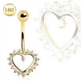 14Kt. Gold Navel Ring with Heart by Fashion Hut Jewelry