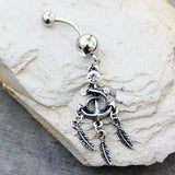 316L Stainless Steel Anchor and Feather Dangle Navel Ring by Fashion Hut Jewelry