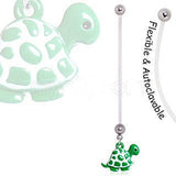 BioFlex Green Baby Turtle Pregnancy Navel Ring by Fashion Hut Jewelry