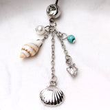 Beach Charms Dangle Navel Ring Belly Ring 10 mm, 14g (1.6 mm) by Fashion Hut Jewelry