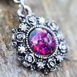 316L Stainless Steel Victorian Style Pendant Dangle Navel Ring by Fashion Hut Jewelry