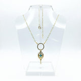 14 K Gold-Filled Hammered Open Circle Filigree Necklace