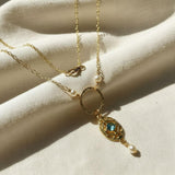 14 K Gold-Filled Hammered Open Circle Filigree Necklace