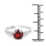 1.66 Carat Genuine Garnet and White Topaz .925 Sterling Silver Ring