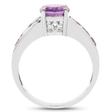 2.03 ct. Genuine Amethyst .925 Sterling Silver Ring