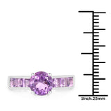 2.03 ct. Genuine Amethyst .925 Sterling Silver Ring