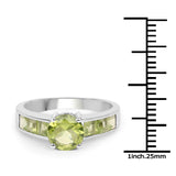 2.25 Carat Genuine Peridot .925 Sterling Silver Ring