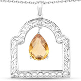 11.87 Carat Genuine Citrine .925 Sterling Silver Pendant